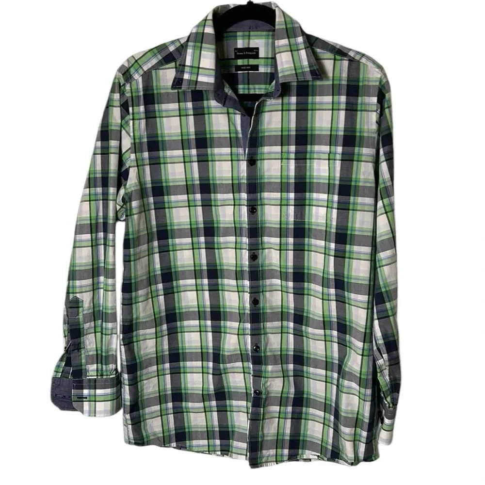 Bruun & Stengade green country plaid shirt,US NECK 15.5”,Yellowstone,rodeo,Y2K